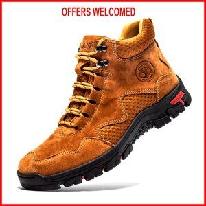 Men's Leather Chukka Boots Non-Slip Comfortable for Walking Driving Outdoor